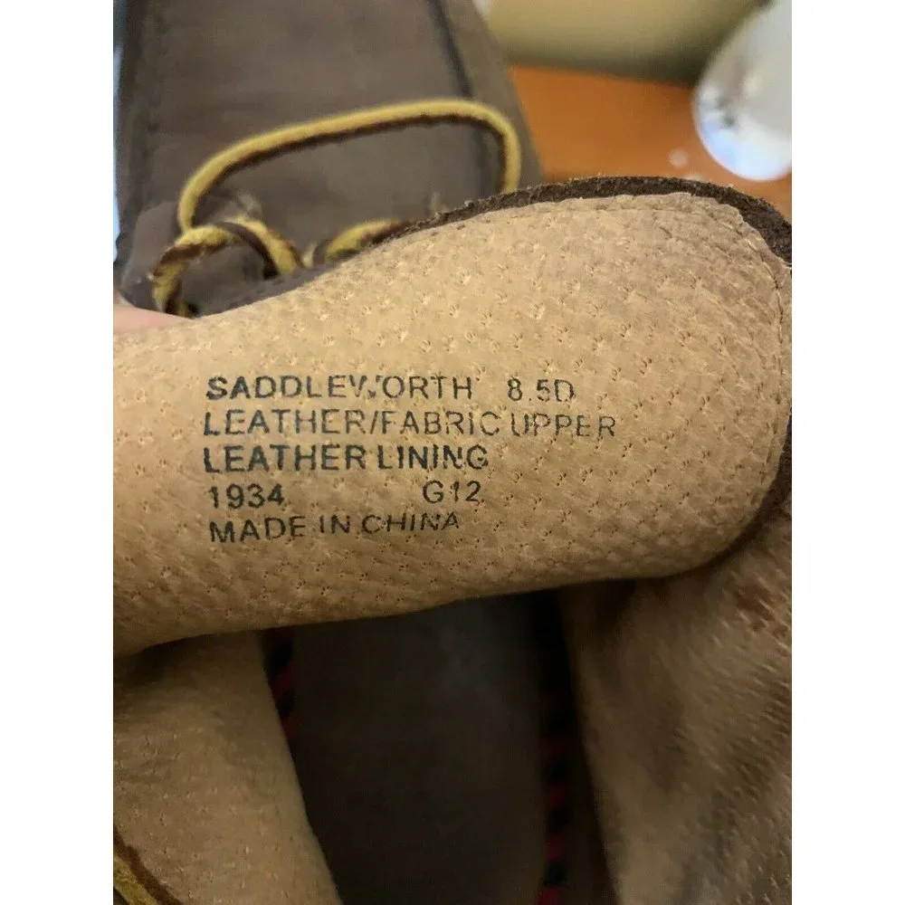 Polo Ralph Lauren Men’s Sz 8.5 D‎ Saddleworth Boots Brown Leather Lace Up
